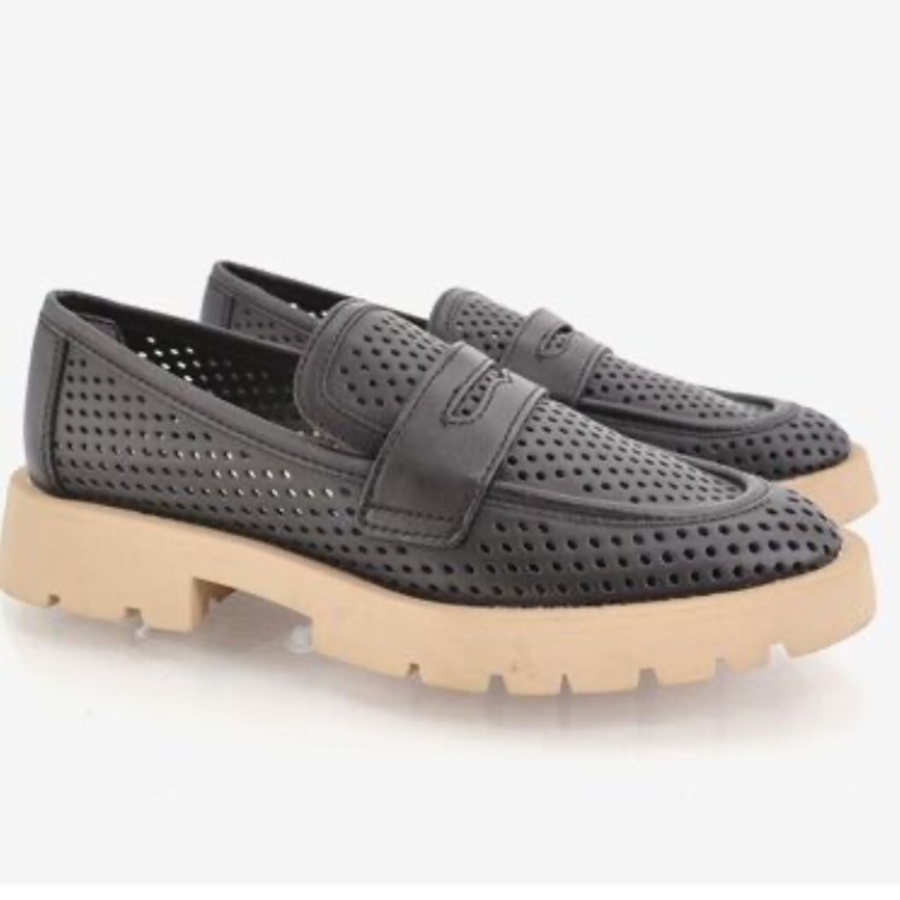 Dolce Vita Womens Malila Perforated Chunky Loafers